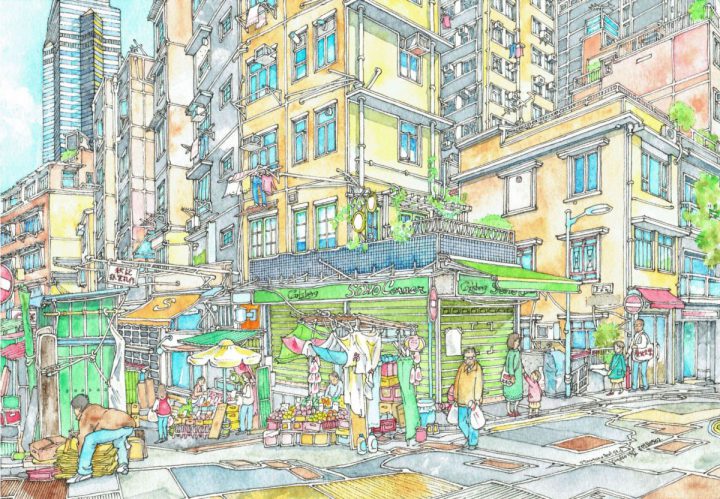 改修前の和昌大押+香港電車（トラム） / 山口潔子アートワークス